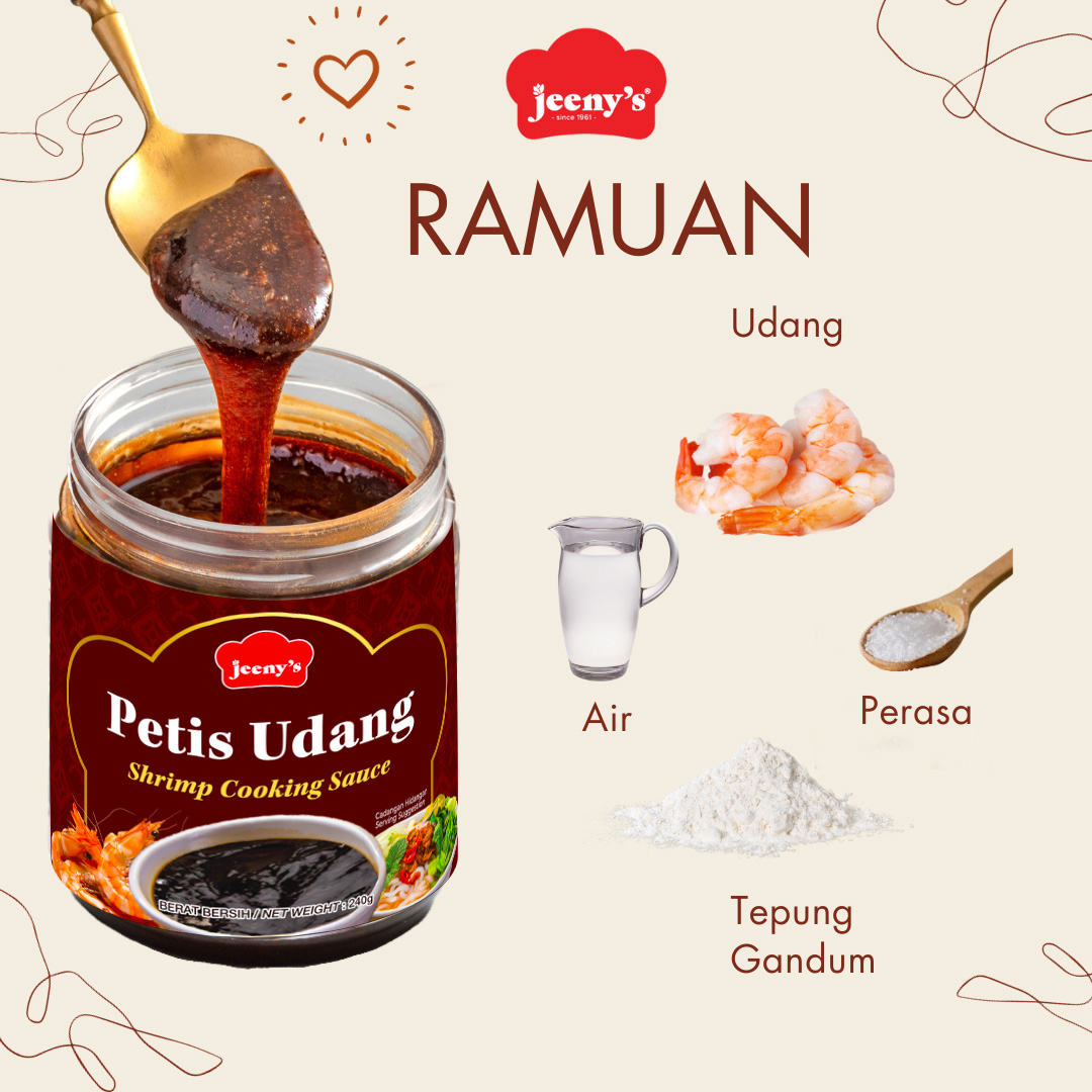 Petis Otak Udang  Petis Udang Kuah Rojak Petis Indonesia Cooking Sauce Food Paste 240G / 150ML Jeeny's - Image 3