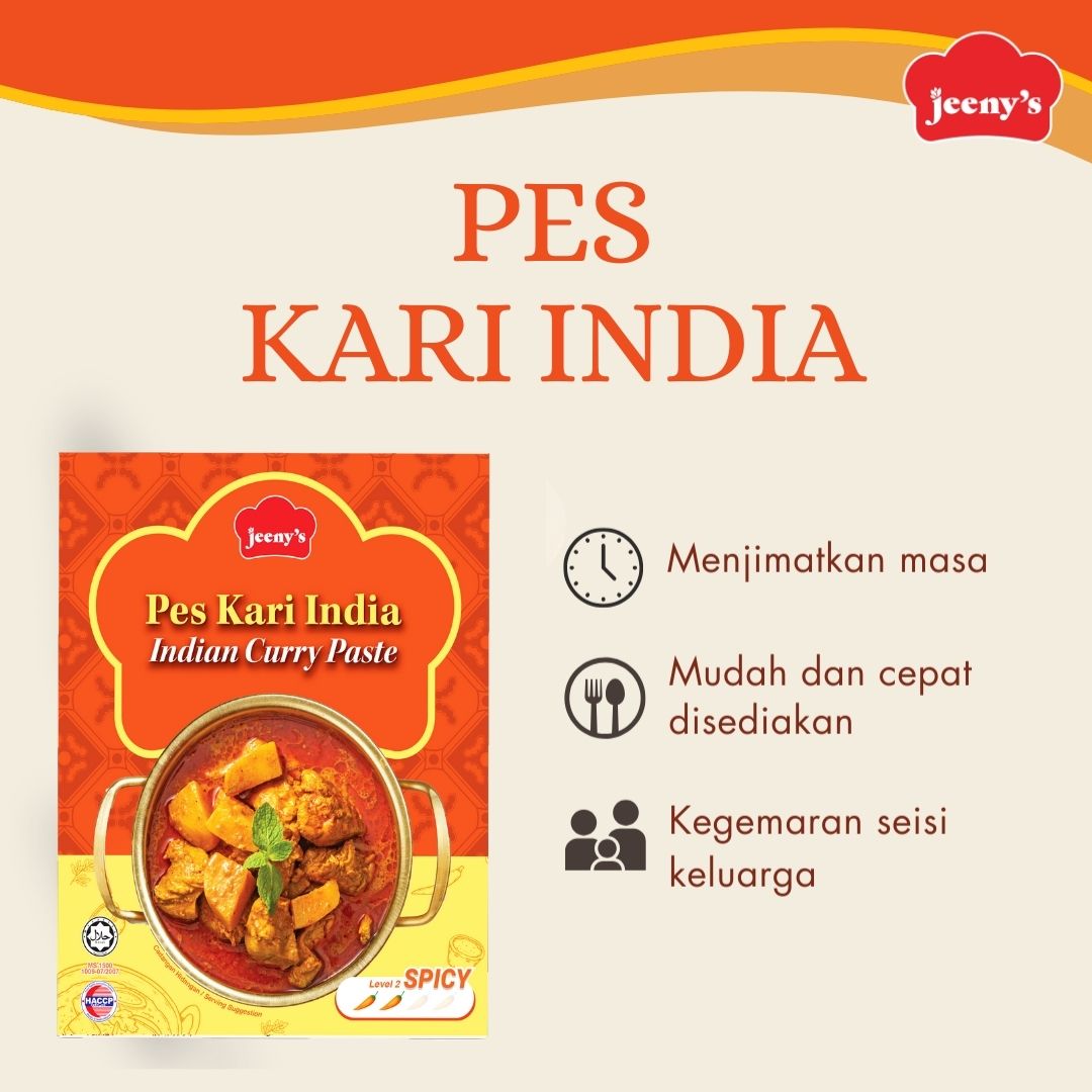 Pes Kari India Curry Paste Indian Paste Curry Paste Cooking Paste Kari Ayam Jeeny's Indian Curry Paste Rempah Kari 100g